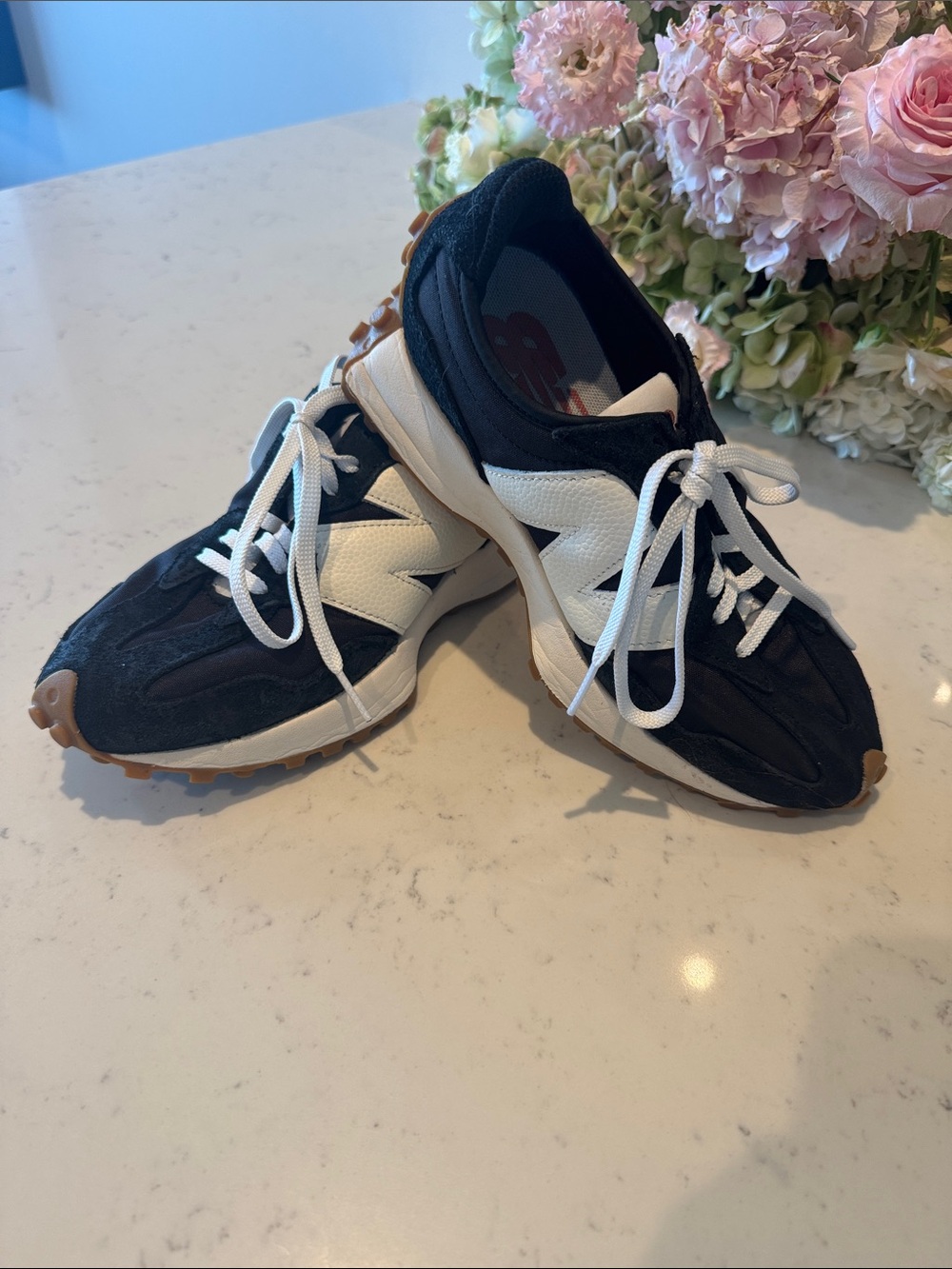 Women’s Black and White Lace-Up Athletic Sneakers